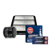 NGK Iridium IX Spark Plugs LPG & NTK Air Oil Filter for Mitsubishi Triton MK ML