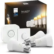 Philips Hue White Ambiance E27 Starter Set Including Smart Button 3 x 1100, Dimmable, Warm to July White Light, Controllable via App, Compatible with Amazon Alexa (Echo, Echo Dot)