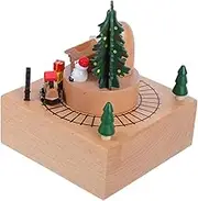 KICHOUSE Box Decor Vintage Decor Theater Room Decor and Accessories Vintage Trinkets Wooden Christmas Tree Dancing Mechanism Small Snow Globe Music Snow Globe Music Decor Iron
