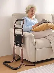 Chair Stand Assist for Seniors with Storage Pocket, Adjustable Height Cane, Bed Rails for Elderly Sit to Stand, Portable Mobility Aids, Chair Lift Assist Grab Bar Safe Support