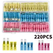 220X Heat Shrink Male & Female Spade Electrical Wire Connectors Terminal Set Kit