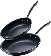 [Guy Fieri's Flavortown] Laser Titanium 2 Pcs Fry Pan Set 8.5" and 10" - Nonstick Cookware Set Made Without PFAS, PTFE, or PFOA, 3X More Durable, Dishwasher Safe, Oven Safe