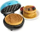 Nostalgia MyMini Personal Electric Snowman Waffle Maker 5 Inch Blue Electric Pan