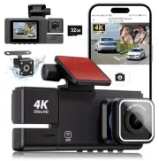 3 Channel Dash Cam, 5G WiFi Dash Camera for Cars, 4K UHD Dash Cam Front Rear..