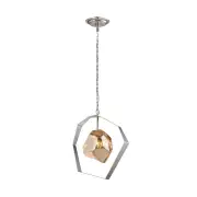 Meteora Interior Glass Asteroid Pendant Light - Silver