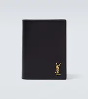 [Saint Laurent] Saint Laurent Tiny Cassandre leather wallet One size black