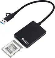 JJC CFexpress Type B Card Reader USB 3.2 Gen 2 10Gbps CFexpress Card Reader Type B Portable Aluminum for Professional Filmmakers Photographers Vloggers Support iPhone 15/Android/Windows/Mac OS