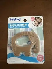 BabyKing Brown Elephant Teether Silicone Toy 6+Months BPA FREE New In Package
