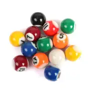 16Pcs Size 2-1/4" 1" Billiards Pool Table Billiard Ball Standard Mini Size Full