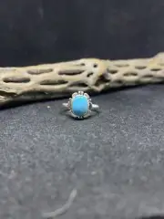 Native American Navajo sleeping beauty turquoise Sterling Silver Ring Size 6.5