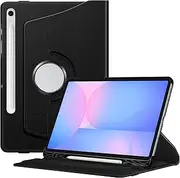 Fintie Rotating Case for Samsung Galaxy Tab S10 FE/ S9 FE 5G 10.9 Inch/Tab S9 11 Inch with S Pen Holder, 360 Degree Swiveling Stand Cover Auto Sleep/Wake, Black