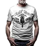 T-Shirt Holy Freedom Cafè racer Ton-Up 666 Limited Edition Link White Freedom