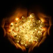 STEFORD 50 PCS LED Balloon Lights, Warm White Mini Round Ball Lights Waterproof