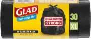 30 Glad Kitchen Tidy Bags Extra Large Wavetop Tie Garbage Bags XL 80L Bin