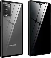 Privacy Case Compatible with Samsung Galaxy S23 Ultra Magnetic Thin Metal Frame Double Sided Tempered Glass Phone Case Shockproof Anti Peeping Protection Cover,Black,for Samsung S22
