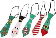 [SHINEOFI] 5pcs Christmas Tie Boy Funny Holiday Neckties Boys Christmas Bow Tie Christmas Neckties Snowflake Ties for Men Christmas Party Tie Christmas Party Decor Men Tie Glitter Paper
