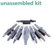 8pcs Warship Aircraft Carrier Cruiser Frigate Submarine Battleship Unassembled