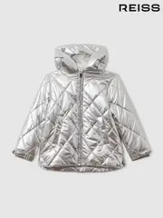 Reiss Silver Jan 13-14 yrs Quilted Coat (E86178) | $235