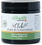 Roselle Naturals Chebe Leave In Conditioner Organic 4 Oz, Moisturizing Hair Treatment w/Chebe Powder for Hair Growth African Chebe Oil & Rosemary Essential Oil Chebe Hair Leave In Conditioner Natural