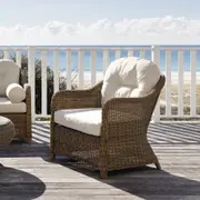 Plantation Outdoor Wicker 3+1+1 Lounge Set with Coffee Table - Outdoor Wicker Lounges