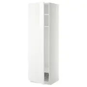 METOD high cabinet w shelves/wire basket, white/Ringhult white, 60x60x200 cm