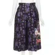 GUCCI 2017 purple floral jacquard embroidery patch culotte shorts IT40 S