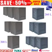 Garden Compost Bin Plastic Outdoor Recycling Waste Composter 260L/300L Split Lid