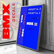Stickers Repro BMX Vintage Decals MBK Trophy Framework Blue Frame S