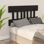 Black Bed Headboard Solid Pine Wood, Rustic Bedroom Decor, King Full Size, Adjustable Wall Mounted for Comfort & Support Headboards