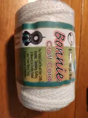 Bonnie Macrame Craft Cord-WHITE- 6mm 100 yards. NEW