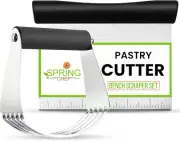 Dough Blender & Pastry Cutter Tool, Stainless Steel Pastry Blender & Bench Scrap