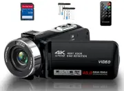 4K Video Camera Camcorder 48MP 30FPS with IR Night Vision18X Digital Zoom Cam...