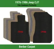 Lloyd Berber Front Row Carpet Mats for '76-86 Jeep CJ7 w/Red on Black Jeep Logo (for: Jeep)