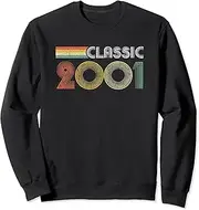[X.Style] 22 Year Old Born in 2001 Retro 22nd Birthday Sweatshirt ds048 Sweatshirt (S) Black