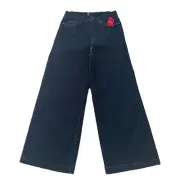 NWT SPANX Wide Leg Denim Womens XL in Raw Indigo 32x32 Stretch Jeans Pull On