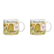 2x Cavallini Vintage Table/Glassware Coffee/Tea Mug 414ml/19.5cm Bees & Honey