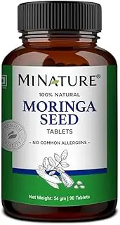 Moringa Seed Tablets by mi nature | 90 tablets, 1000 mg| 45 days supply| Moringa supplement | Vegan | Moringa Seed | From India