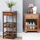 Bamboo Plant Stand Rack Shelf Bathroom Sofa Bed Corner Side End Table Nightstand