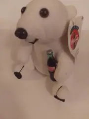 Coca Cola Coke Polar Bear Collectible 6 Inch Plush Bear Holding A Bottle Of Coke