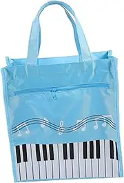 Kisangel Music Book Handbag Travel Small Tote Bag Violin Score Storage Bag Music Score Bag Storage Bag for Music Score Ukulele Note Storage Bag Musical Score Pouch Sky-blue Non-woven Fabric