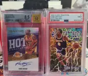 KOBE BRYANT NBA HOOPS HOT SIGNATURES HOF AUTO Electrifying 2 Lot Psa 9 bgs 8.5