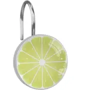 Green Lemon Decorative Shower Curtain Hook Rings 12 Pack Shower Curtain Hooks...