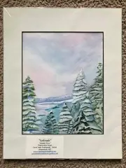 Carol Ann Szafranski signed "Solitude" Art Watercolor Print Matted Brunswick ME