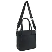 GAP Women's Vegan Leather Mini Tote Shoulder Crossbody Bag w/ Zip Pocket Black