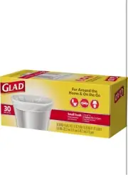 Glad Small Trash Bags, 4 Gallon, 30 Count (Pack of 6)