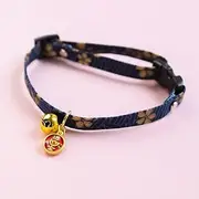 Style 5: Gold Ingot Blue, Cat Bell Collar, Comfortable and Adjustable, Always Used by Store Owners' Cats.