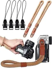 2 Pack Camera Hand Wrist Straps Set, 6 PCS Cameras Adjustable Safety Straps Kit, Camera Hand Straps, Soft Handheld Gimbal Wrist Strap, Camcorder Wristband Sling Lanyard with Quick Release Buckles