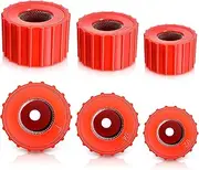 Hotop 6 Pieces Pipe Cleaners - 1/2 Inch, 3/4 Inch, 1 Inch Handy Sized Plumber Brush for Copper Tubes - Red Different Size Copper Pipe Cleaner (3 Sizes)