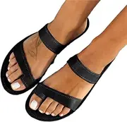 [CLSQLXYJZC] Women's Comfy Sandals, Summer Women's Hollow Flat Soft Big Toe Foot Correction Clip-toe Beach Sandal, for Orthopedic Bunion Corrector Women's Slippers