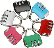 6 Pack Combination Padlocks 3 Digit Luggage Lock Colorful Security Code Padlock for School Gym Sports Locker Travel Bag Suitcase, 6 Colors